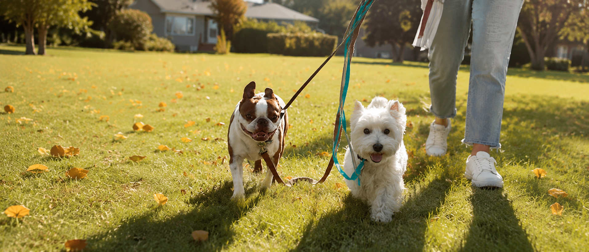 A person sharing an outdoor journey with a pet